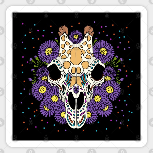 September's Aster & Giraffe Skull Sticker by H. R. Sinclair